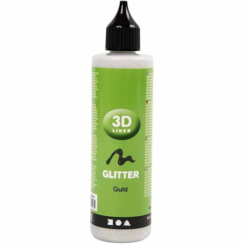 3D Liner Gold Colour Glitter Paint For Cardboards Fabrics Painting 100 ml - Home - Crafts