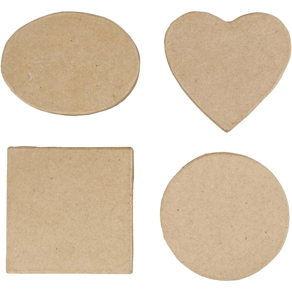 4 Assorted Boxes Natural Paper Mache Card Boxes | Gift Storage Decorate Personalize