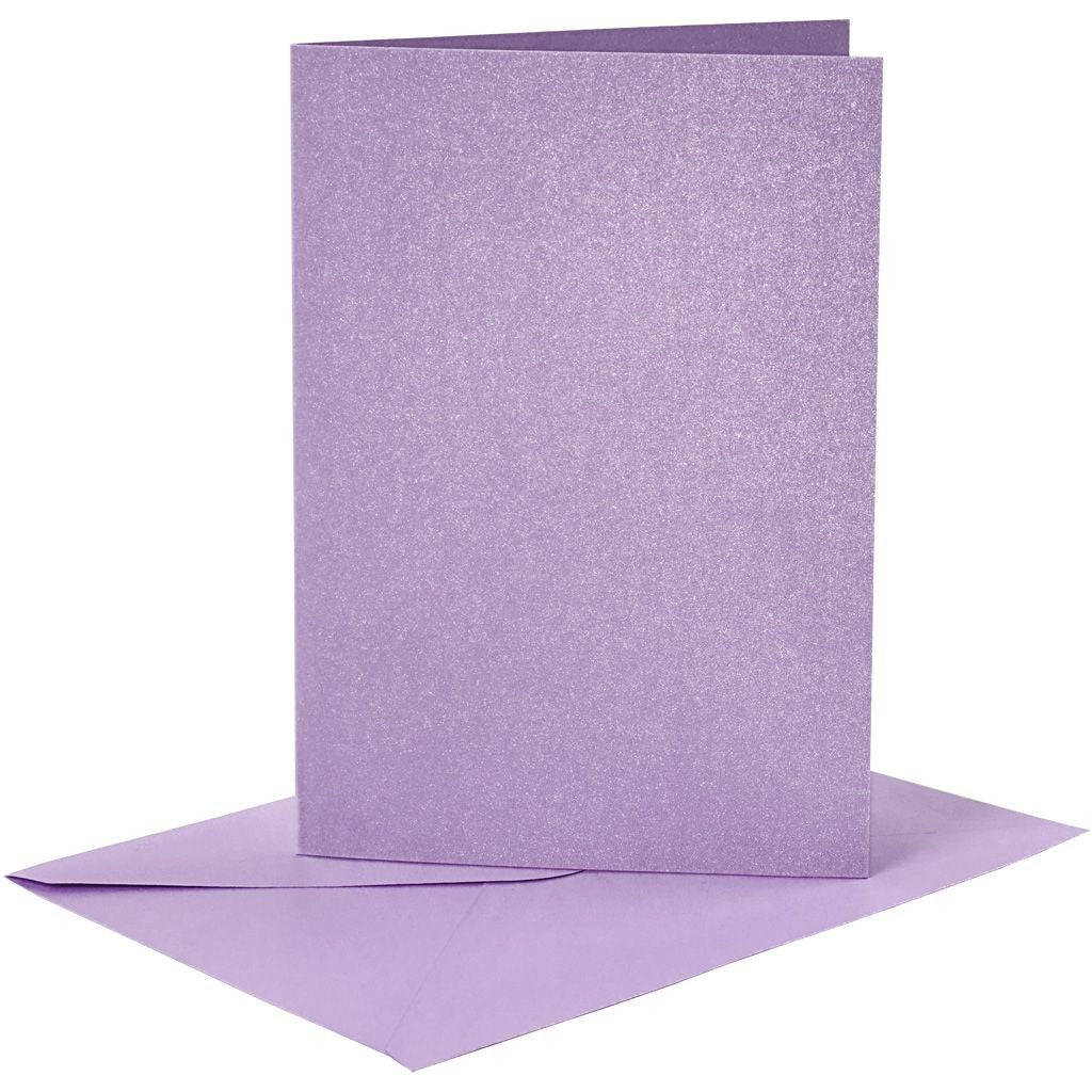 4 x Assorted Colour Mother Of Pearl Finish Blank Cards With Envelopes Craft Making - Home - Crafts