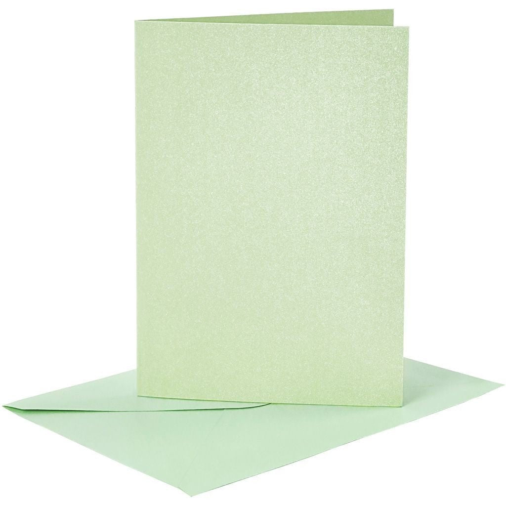 4 x Assorted Colour Mother Of Pearl Finish Blank Cards With Envelopes Craft Making - Home - Crafts