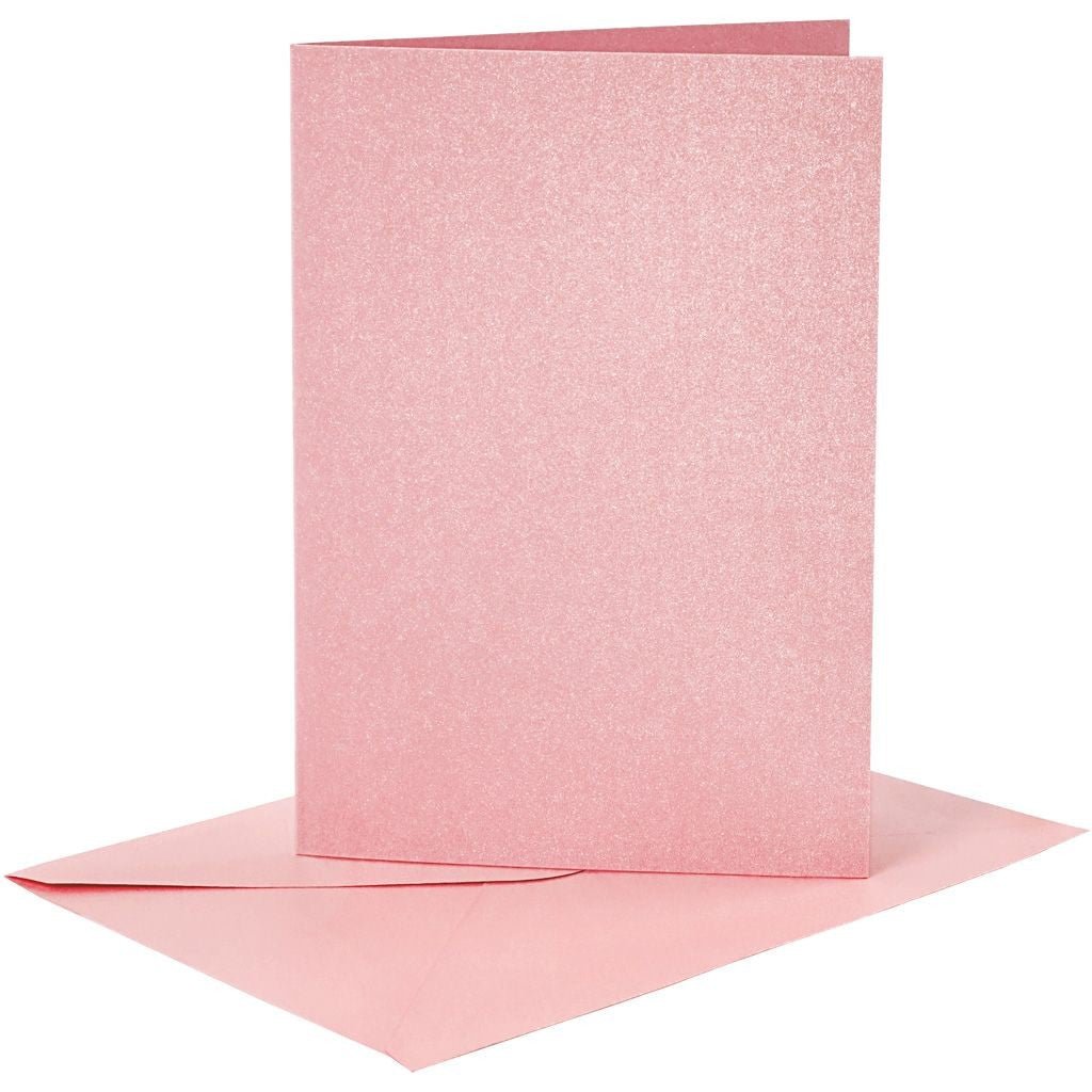 4 x Assorted Colour Mother Of Pearl Finish Blank Cards With Envelopes Craft Making - Home - Crafts