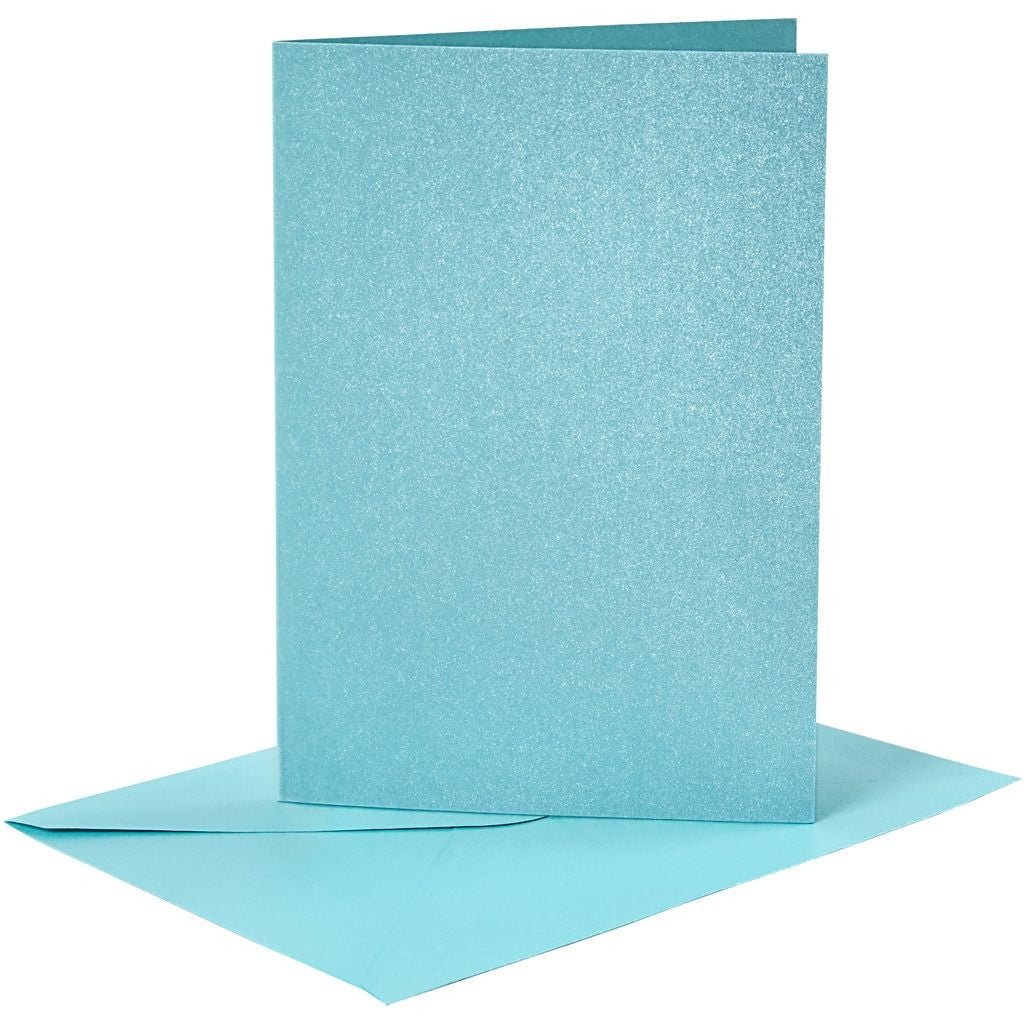 4 x Assorted Colour Mother Of Pearl Finish Blank Cards With Envelopes Craft Making - Home - Crafts