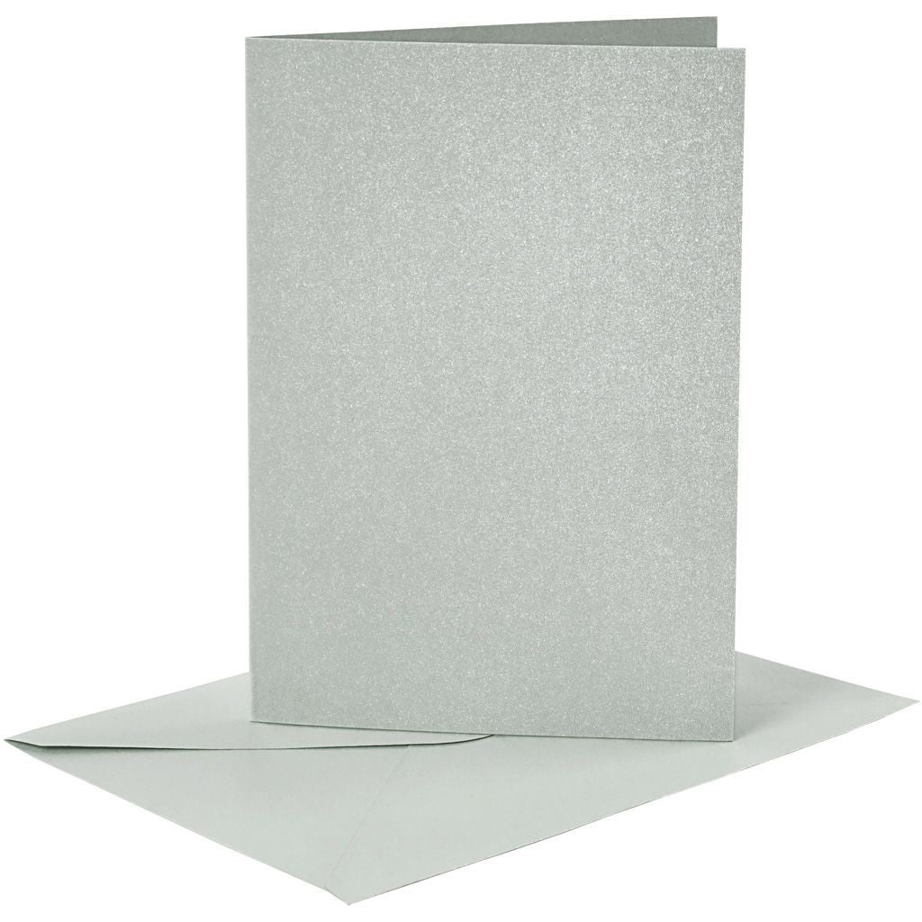 4 x Assorted Colour Mother Of Pearl Finish Blank Cards With Envelopes Craft Making - Home - Crafts