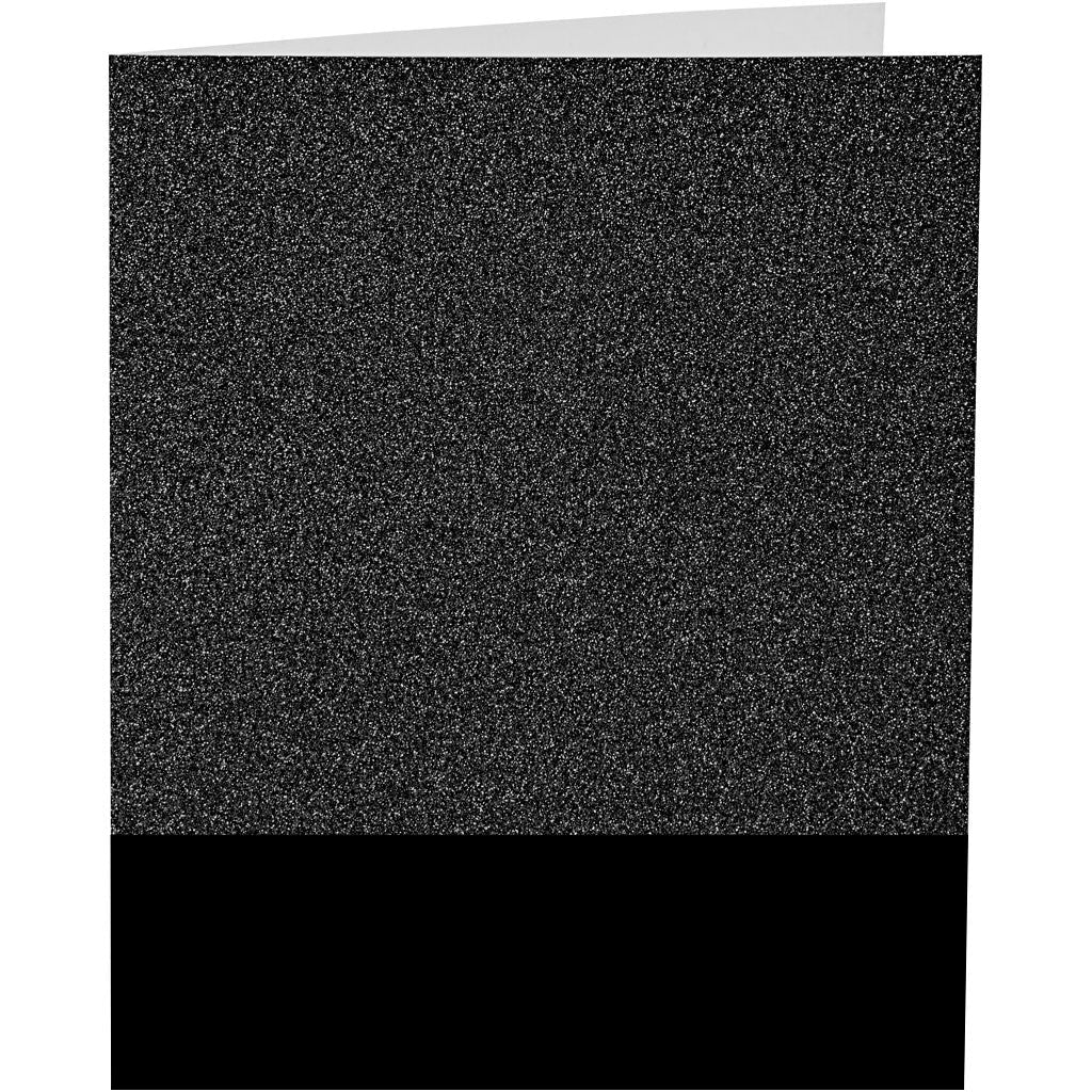 4 x Black Colour Glitter Cards Paper Envelopes For Greetings Decoration - Home - Crafts