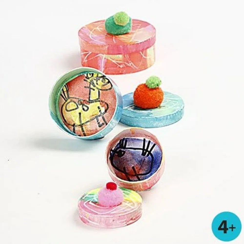 4 x Oval Shaped Boxes 10cm - 16cm Craft Storage White Cardboard Create Decorate