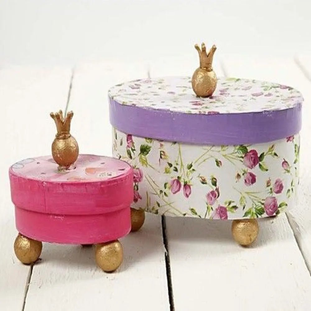 4 x Oval Shaped Boxes 10cm - 16cm Craft Storage White Cardboard Create Decorate