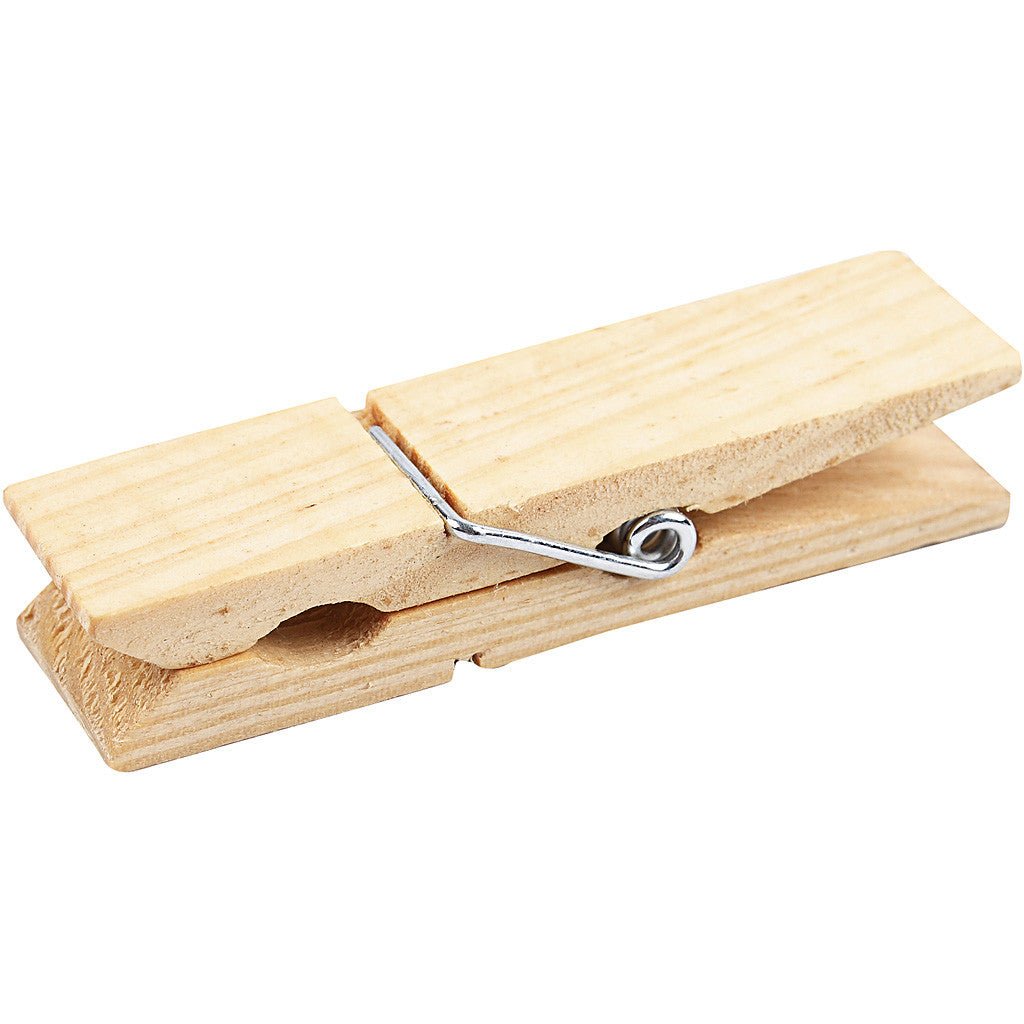 4 x Wooden Clothes Pegs With Metal Spiral Decoration Crafts L: 7.2cm W: 2cm - Home - Crafts