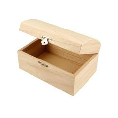 Wooden Treasure Chest Storage Box 16cm Decorate or Paint - Hobby & Crafts