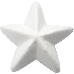 5 x  Polystyrene White Star Shape Craft Decoration - 11 cm - Hobby & Crafts