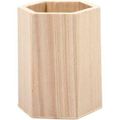 Wooden Craft Pencil Holder Desk Organiser Create Decorate/Decoration Personalise - Hobby & Crafts