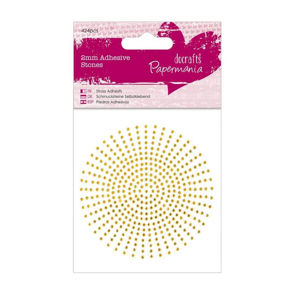 424 x Papermania 2mm Gold Adhesive Stones Scrapbooking Jewellery Making Crafts - Home - Crafts
