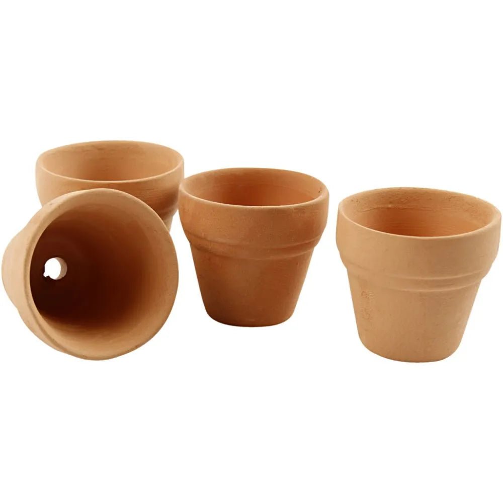 45 x Red Terracotta Flower Pots With Hole For Christmas Gardening Craft D: 3.4cm - Home-Crafts