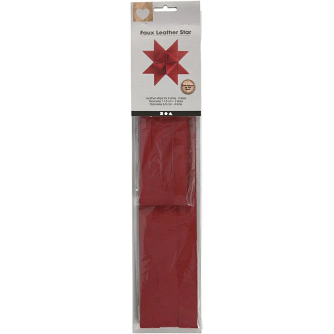 24 x Star Strips Faux Leather Paper 3 Assorted Colour Christmas Decor Craft 25mm