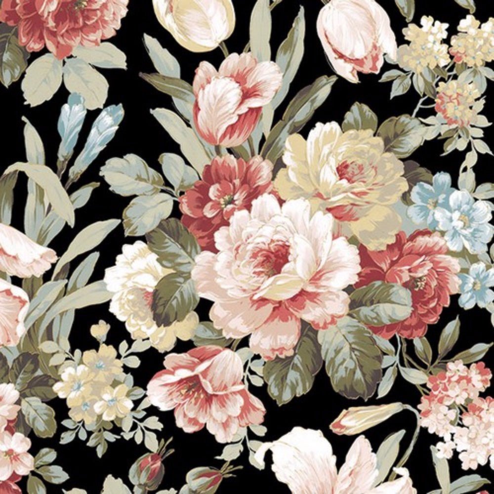 5 Napkins Kate Black Floral Rose 33x33cm Tissues Decoupage Paper Party Craft - Home - Crafts