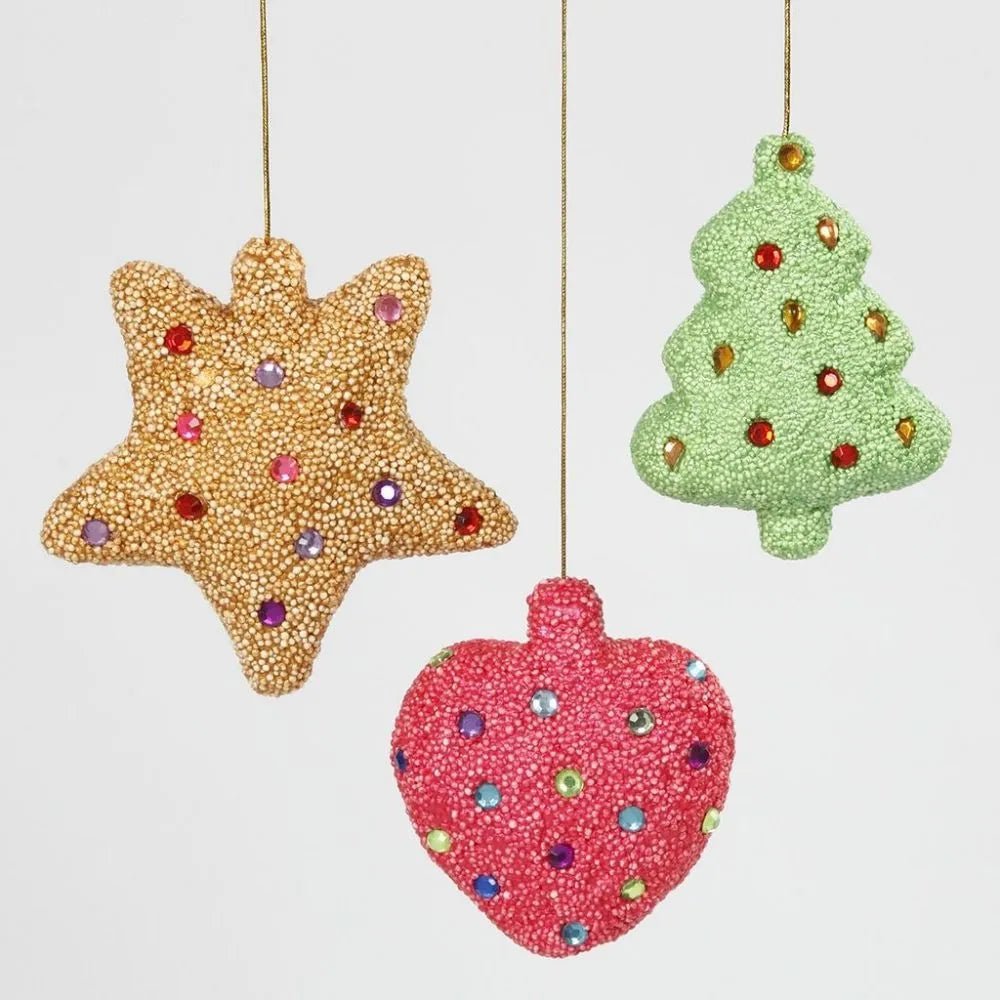 5 Polystyrene Christmas Shapes Heart Tree and Stars - 8 cm - Home-Crafts