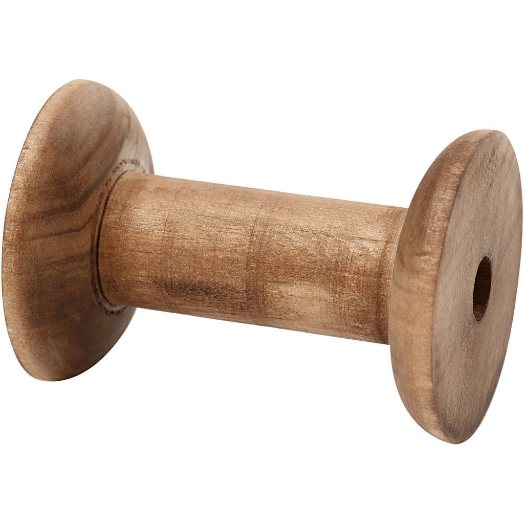 5 x Stained Wooden Thread Spool Vintage Antique Decorate Plain Craft 7 cm - Home - Crafts