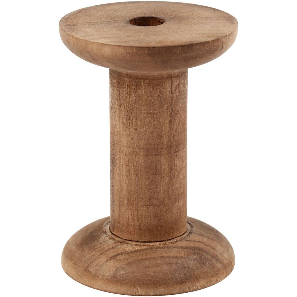 5 x Stained Wooden Thread Spool Vintage Antique Decorate Plain Craft 7 cm - Home - Crafts