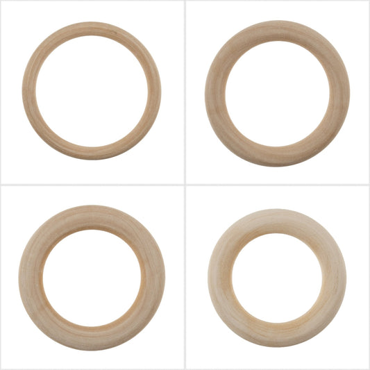 5 x Trimits Beech Wooden Round Ring Hoop Crocheting Macramé Crafts - Select Size - Home - Crafts