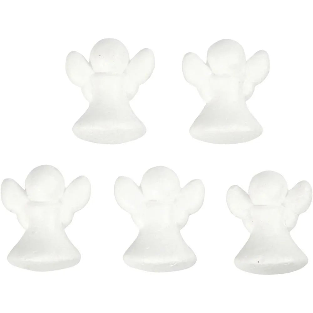 5 x White Polystyrene Angle Shaped Modelling Christmas Decorations Crafts 6 cm