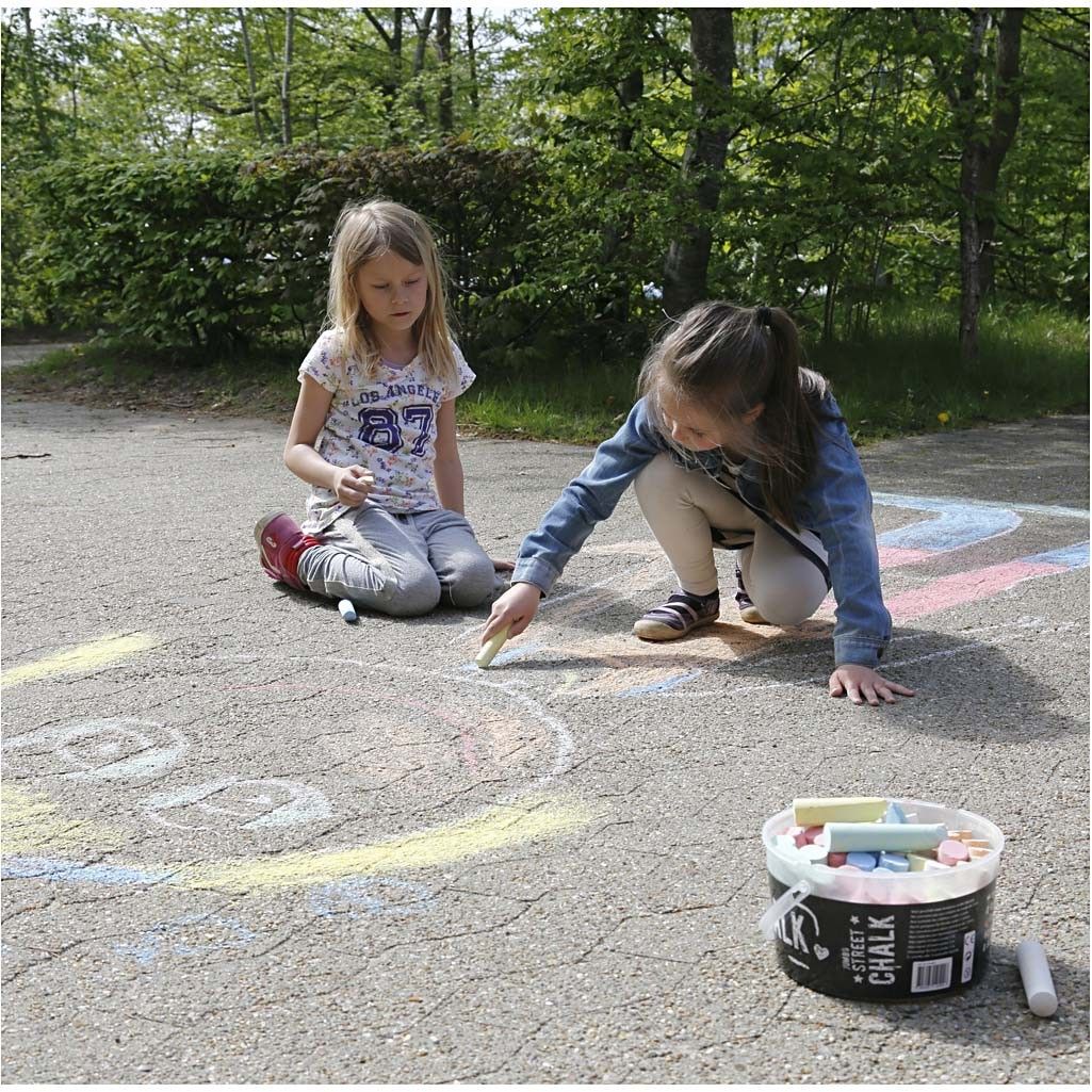 50 x Children Sidewalk Jumbo Chalk 6 Assorted Colours Hopscotch Lines Drawing - Home - Crafts