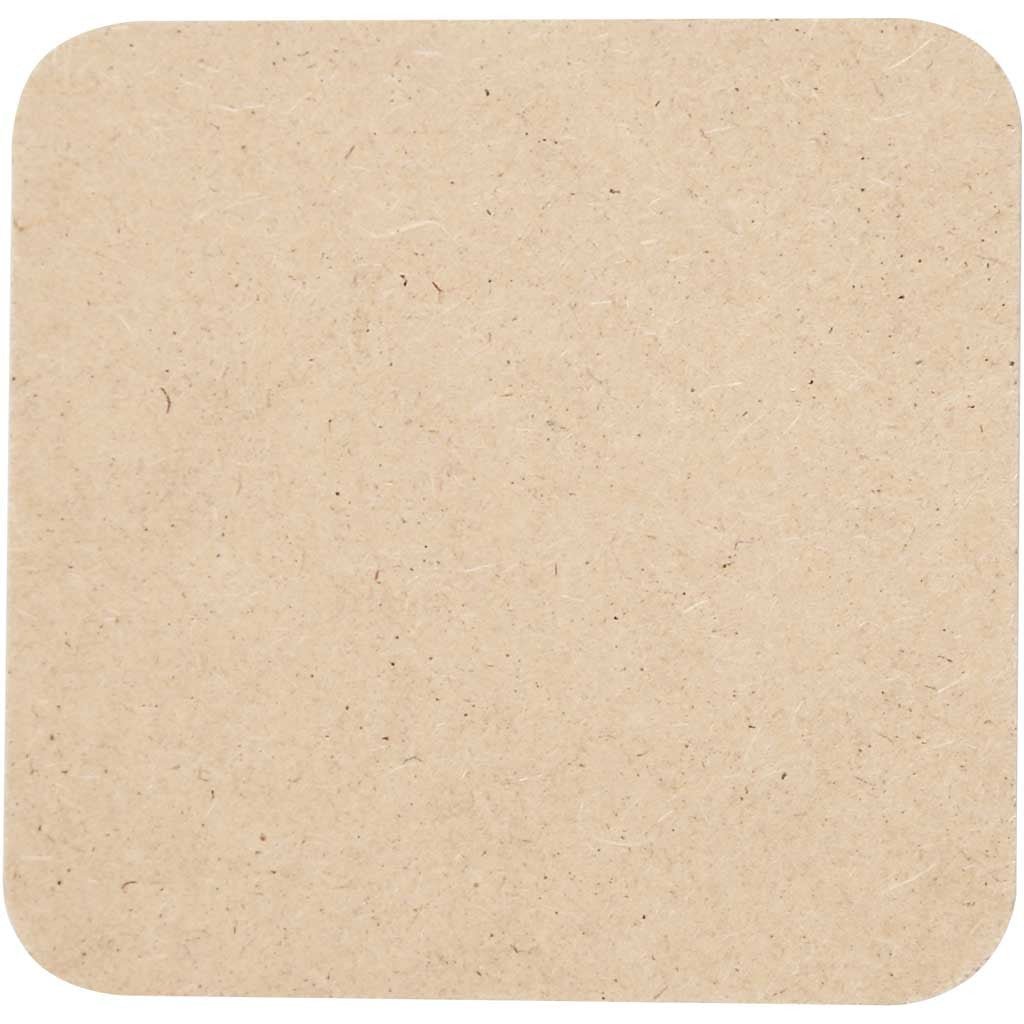 50 x MDF Wood Square Coasters With Round Edges Decoration Crafts 10x10 cm - Home - Crafts