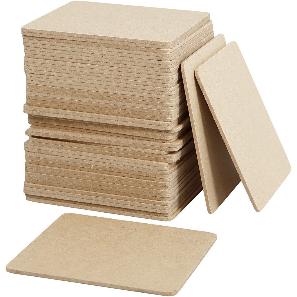 50 x MDF Wood Square Coasters With Round Edges Decoration Crafts 10x10 cm - Home - Crafts