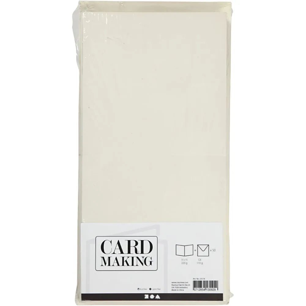 50 x Off White Paper Cards Envelopes Sets Assorted Size Christmas Greeting Craft