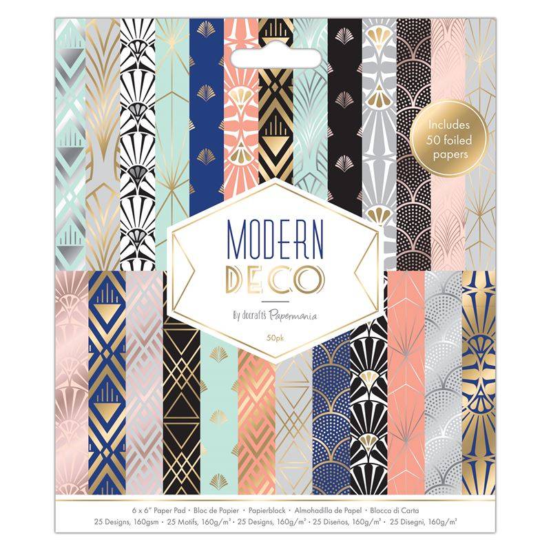 50 x Papermania Modern Deco 15.2cmx15.2cm Paper Pad 25 Different Designs Scrapbooking Crafts - Home - Crafts