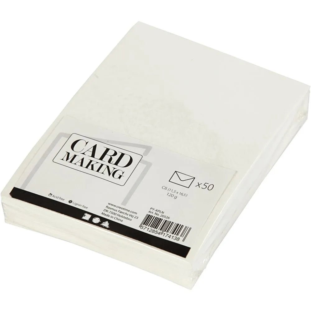50 x Rectangolar Off White Colour Recycled Paper Envelopes Office Mailing Supply - Home - Crafts