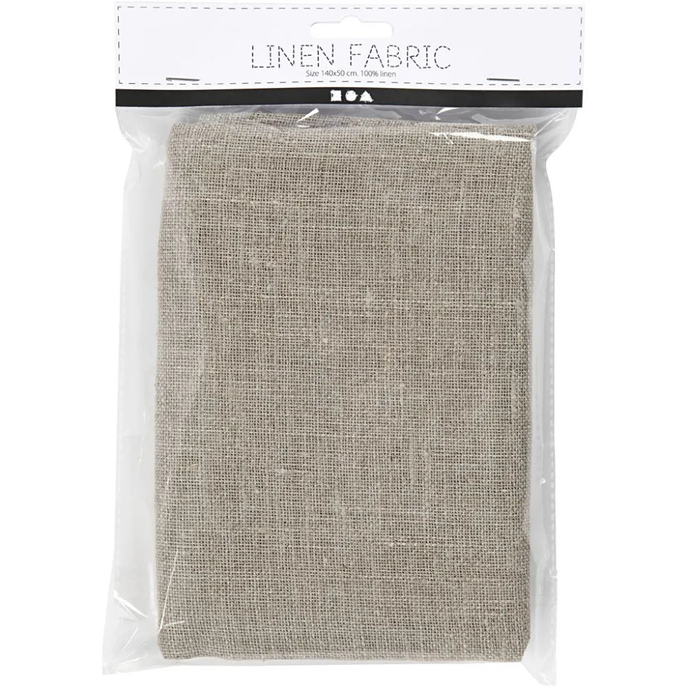 50cm 100 % Natural Flax Linen Fabric W: 140 cm 185 g/m2 L: 3M Washable at 40°c
