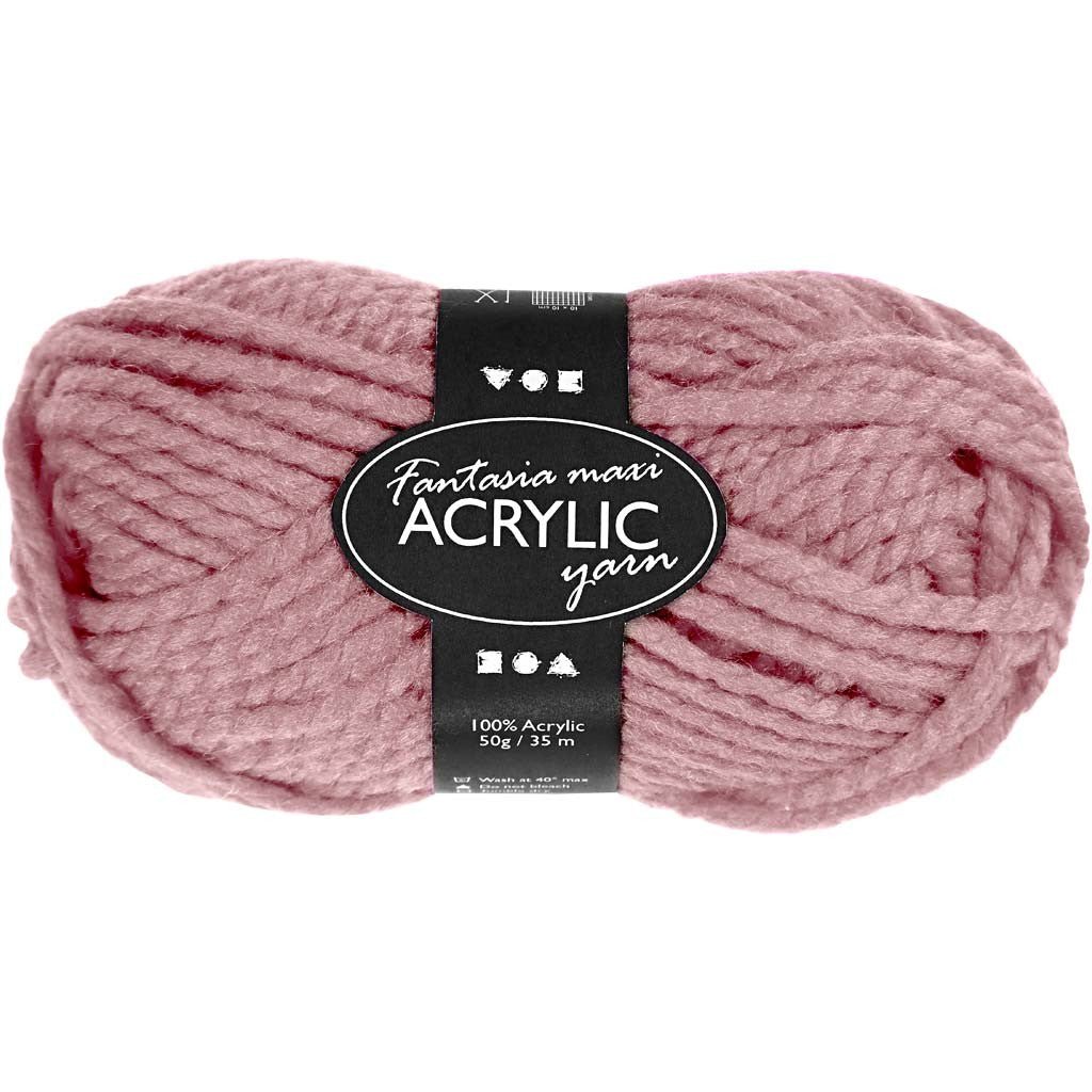 50g Fantasia Knitting 100% Acrylic Wool Chunky Yarn 35 m - Light Red - Home - Crafts
