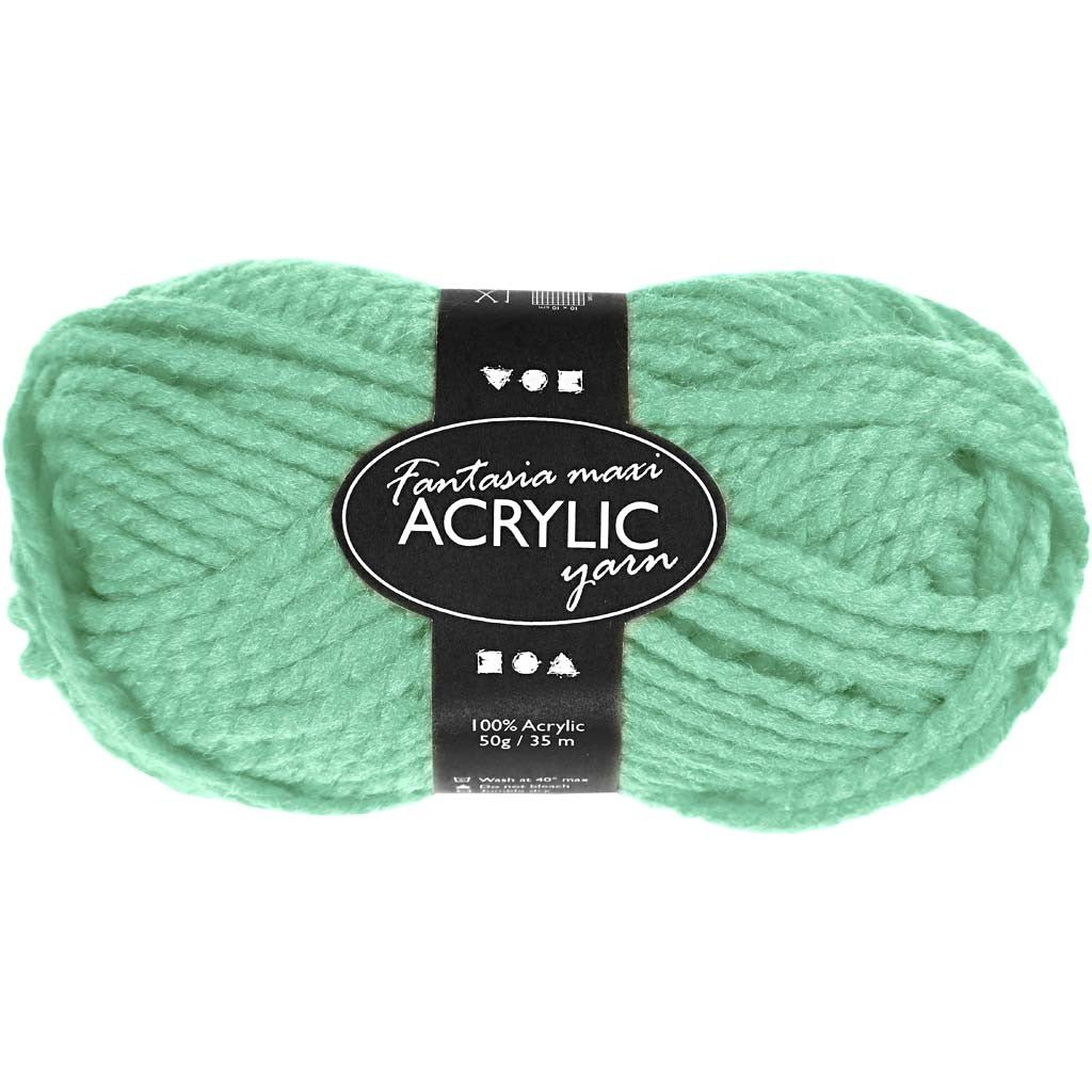 50g Fantasia Knitting 100% Acrylic Wool Chunky Yarn 35 m - Mint Green - Home - Crafts