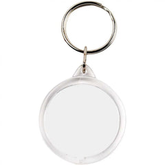 25 x Transparent Round Shaped Acrylic Photo Key Rings Decorate Personalise 40cm