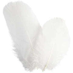 1 x Round Goose Feathers Craft Wedding Accessories Decoration L:8 cm 3g White