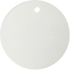 White Colour Ceramic Round Plate With Large Hole For Hanging Decorations D: 15cm - Hobby & Crafts