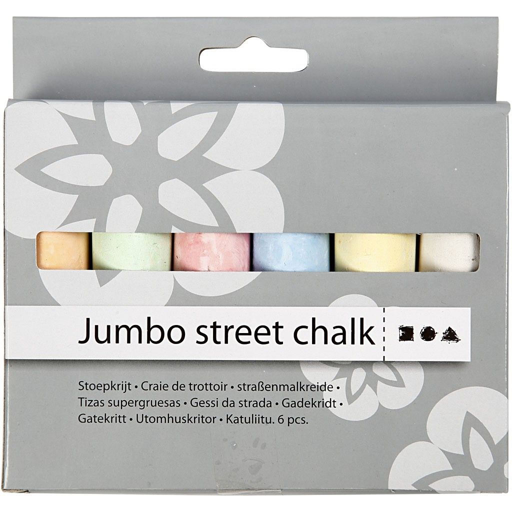 6 x Children Sidewalk Jumbo Chalk Assorted Colours Hopscotch Lines Drawing - Home - Crafts