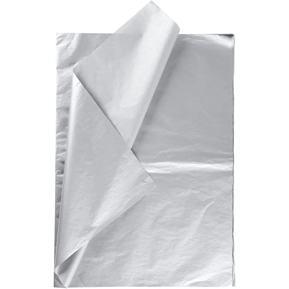6 x Tissue Paper Sheets Silver Gold Mother Of Pearl Christmas Decorations Crafts