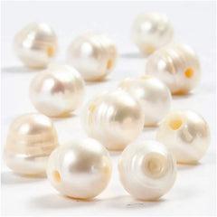 10 x Freshwater Mother Of Pearl Beads With Hole Jewellery Making Supplies Crafts