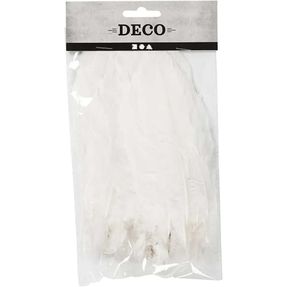 70 Goose Feathers Craft Accessories Decoration Fine Quality 15 cm White