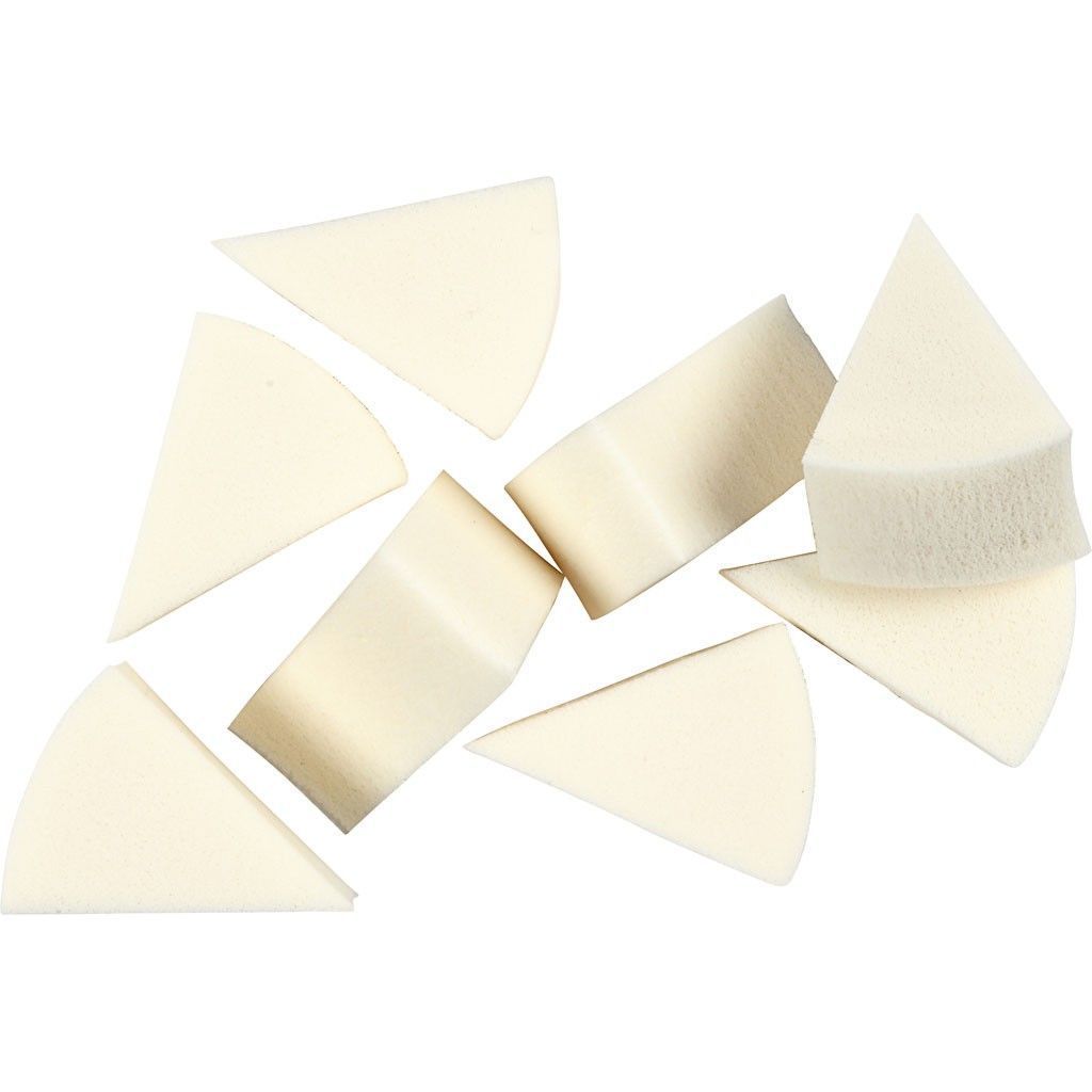 8 x Triangular White Colour Sponges For Make - Up Paint Dabbing 4 cm - Home - Crafts