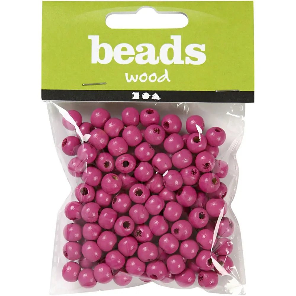 80 x Wooden Beads Assorted Colours Round Jewellery Making Supplies Crafts 2mm