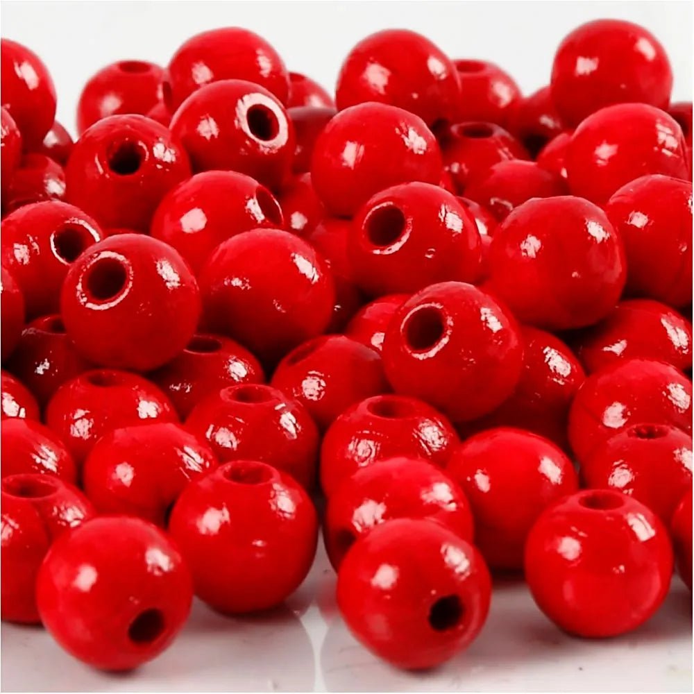 80 x Wooden Beads Assorted Colours Round Jewellery Making Supplies Crafts 2mm
