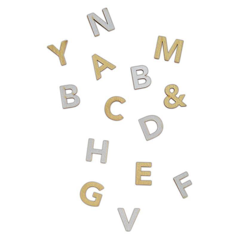 81 x Papermania Metallic Adhesive Alphabet Pack Wooden Decoration Scrapbooking Crafts - Home - Crafts