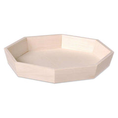 Wooden Octagonal Tray Natural Serving 22.5 x 4cm Display Paint Craft Decorate - Hobby & Crafts