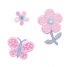 Sew On Motifs Lace Jeans Dresses Applique Patches Craft 4.5cm -Flowers Butterfly - Hobby & Crafts