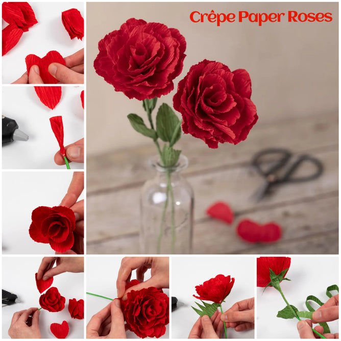 Roses Mini Craft Kit Crepe Crêpe | All Materials & Instructions