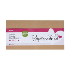 50 x Papermania Blank Cards Envelopes Pack Square Shaped Recycled 13.5cmx13.5cm Cardmaking Crafts