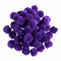 Pom Poms Solid Colour: 100 Pack : Purple: 1.3cm | Decorative Festive Craft Tools