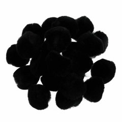 Pom Poms Solid Colour: Black: 2.5cm| 100 Pack Decorative Festive Craft Tools