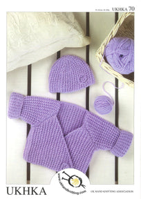 Knitting Pattern Wrap Cardigan Hat 0 to 4 Years 41-61 cm 16- 24 inches - Hobby & Crafts